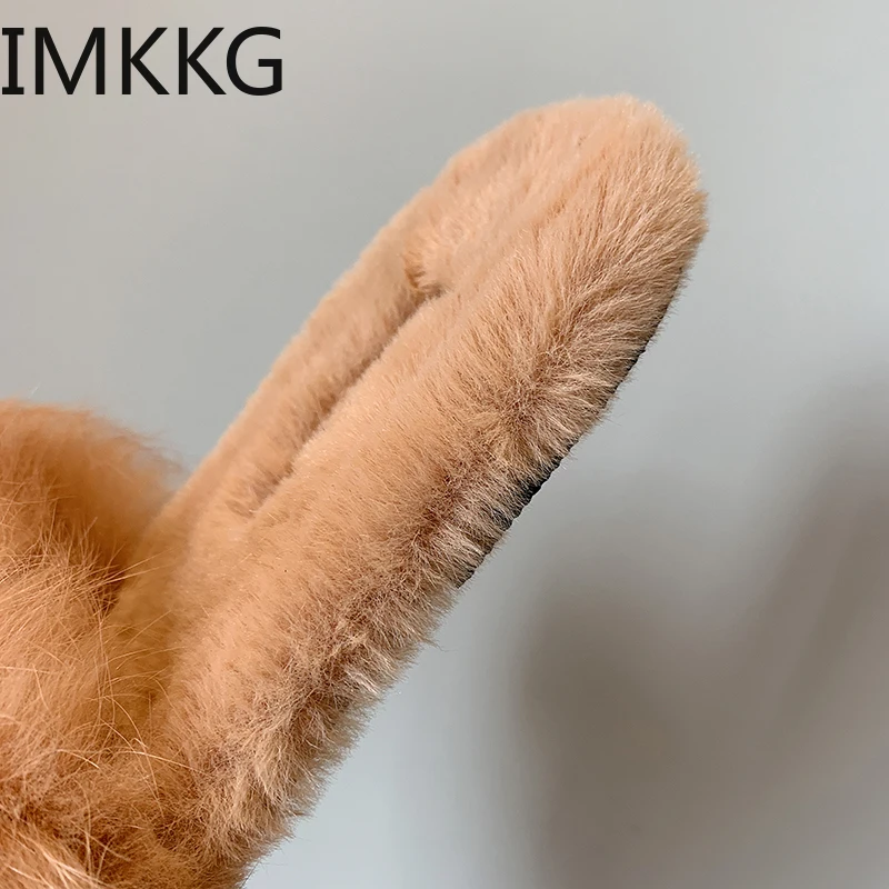 Женские тапочки с натуральным мехом; новые тапочки их меха под кролика; домашние шлепанцы; женские пушистые Вьетнамки для дома; женская обувь; F90349