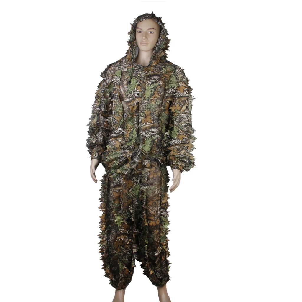 3D камуфляж лист Ghillie костюм комплект ткань Охота камуфляж Yowie Снайпер одежда камуфляж костюм для охоты Пешие прогулки