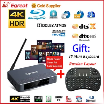 

Egreat A5 4K UHD Media Blu-ray Hard Disk Player ISO Playback Navigation Menu Android 5.1 TV Box & Russian Layout Fly Air Mouse