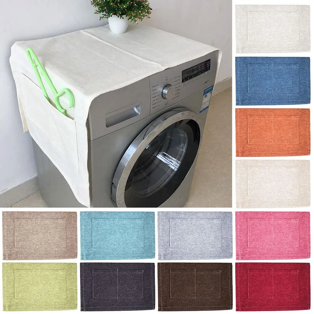 Одноцветные водонепроницаемые чехлы для стиральной машины, холодильник, стиральная машина, духовка, пылезащитная крышка с карманом
