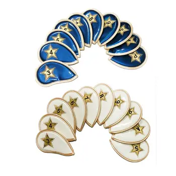 

2020 New 10Pcs/Set Universal Golf Club Head Cover Mirror Faux Leather Star Embroidery Thi