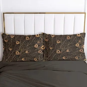 

3D Printed Pillowcases Pillow Case Soft Home Chair Decorative Pillow Covers Cover 45x45cm 65x65cm Glod Black Printed Design