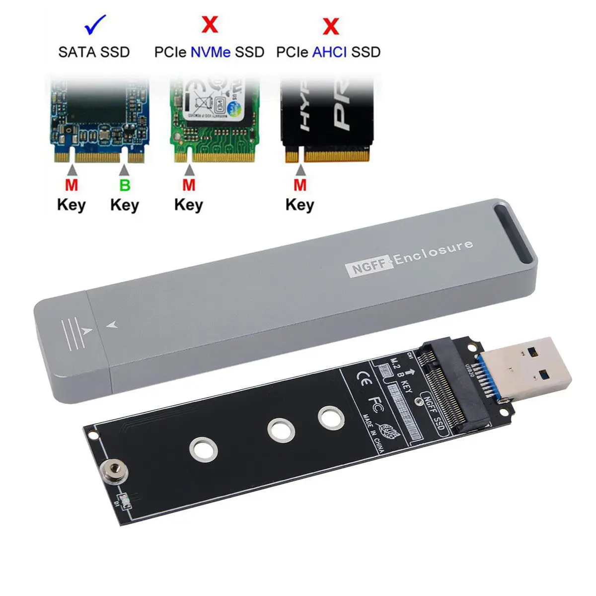 

B/M-key NGFF M2 SSD to USB 3.0 External PCBA Conveter Adapter Card Flash Disk Type