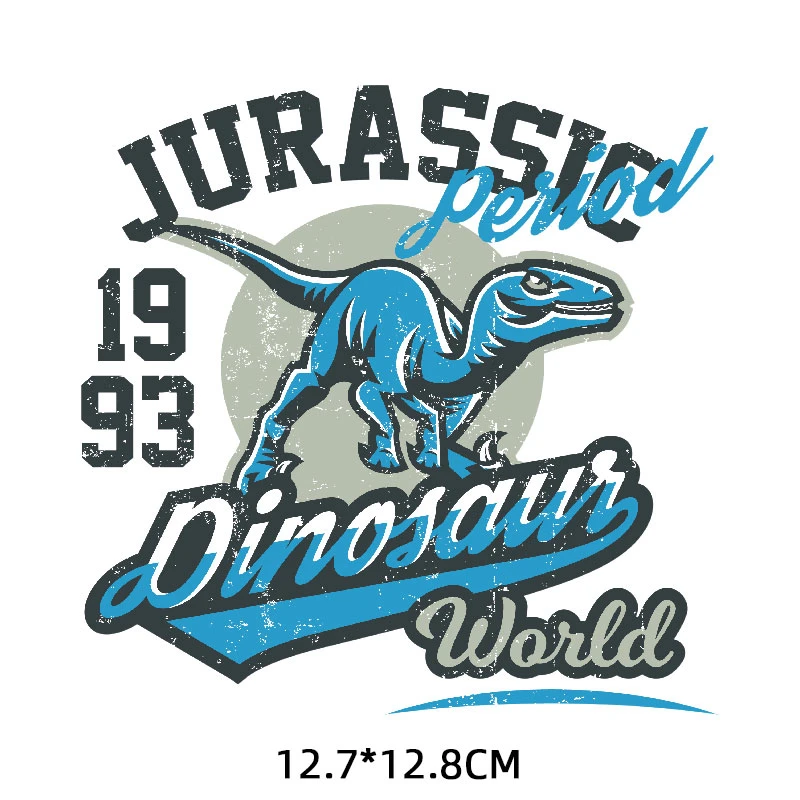 Jurassic меловой динозавр железные нашивки на одежду для детей DIY Аппликация теплопередача Виниловые буквы животных патч стикер F