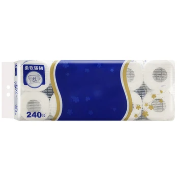 

Tough Tissue Bathroom 10 Rolls/Pack Toilet Paper Household Skin-friendly Super Absorption Skin Friendly