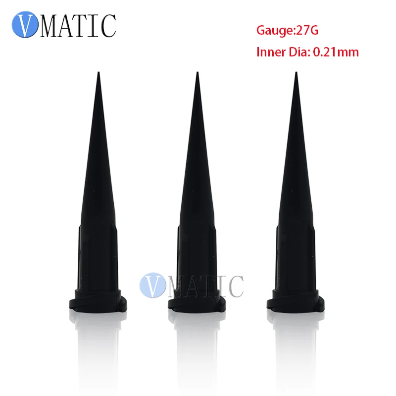 Dispensing Needle 100Pcs 27G TT Glue Dispensing Tapered Tips Black Plastic Needles