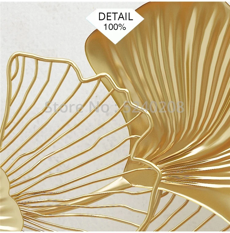 dourado ginkgo folhas pintura da parede sala