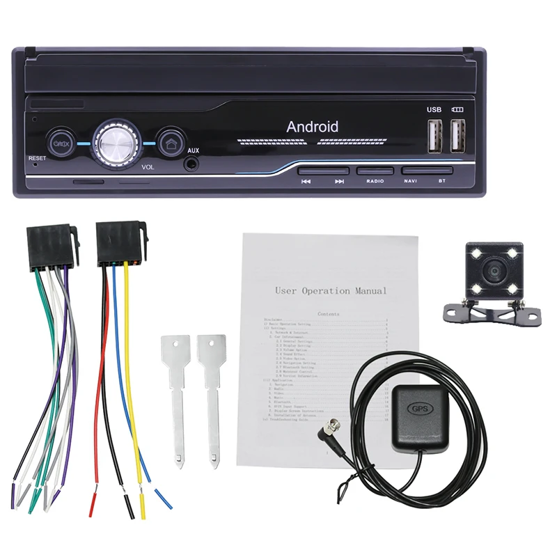 

1 Din Android 8.1 Car GPS Navigation Stereo Player 7 inch Universa Car Radio WiFi Bluetooth MP5 Multimedia Player with Camera