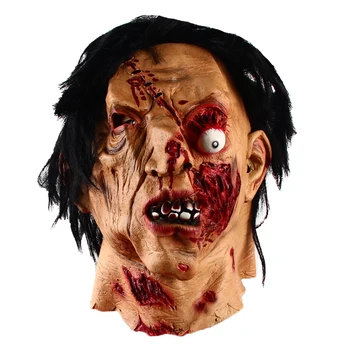 

New Product Scary Zombie Latex Mask Halloween Eyeballs Fall Out Horror Decaying Zombie Mask