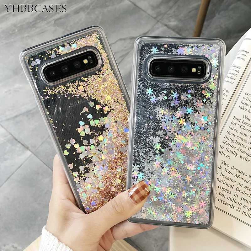 YHBBCASES Dynamic Laser Снежинка мягкие прозрачные чехлы для Samsung Galaxy S8 S9 S10 Plus Note 10 8 9