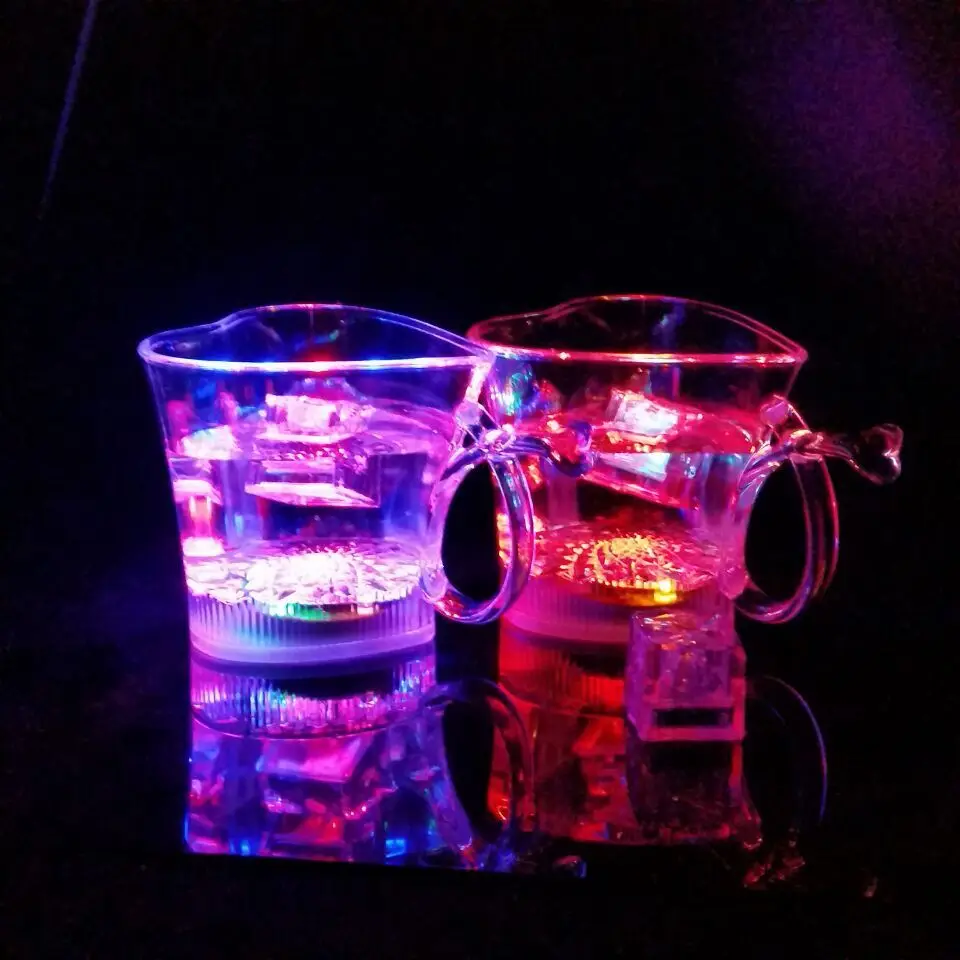 

Valentine's Day Water Bright Colorful Sensing Luminous Cup Creative Birthday Gift COUPLE'S Cups Gift Box Special Offer