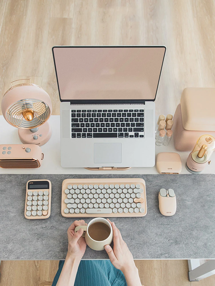 レトロドットかわいい女の子ワイヤレスbluetoothメカニカルキーボードとマウスセット携帯電話ipad Macノートpc キーボード マウスセット Aliexpress