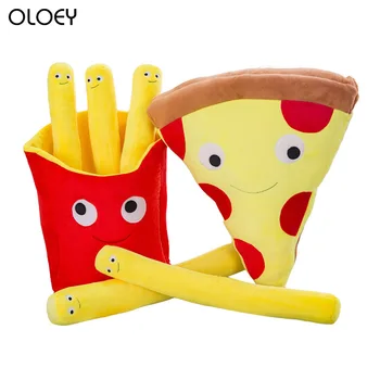 

Simulation Fries Stuffed Pillow Cute Smiley Pizza Plush Toy Cute Soft Doll Family Decoration Gift Boyfriend Gift Personalized