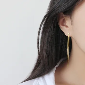 

Trendy Tassel earrings for women,925 silver jewelry ,multiayer line Chain Charm ear bone piercing drop earring jewelry