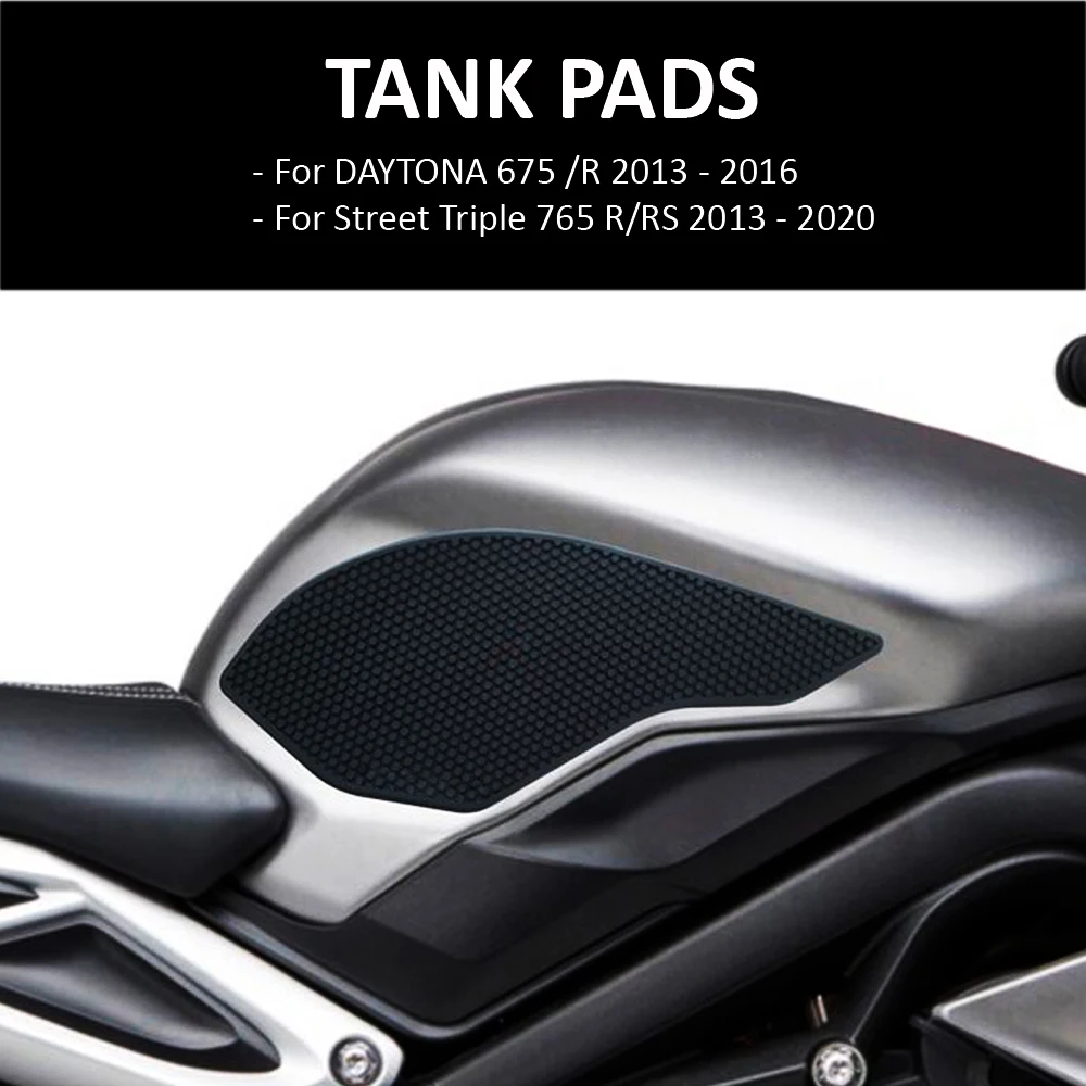

Moto Gymkhana Anti-slip Tank Pads Sticker Side Gas Knee Grip Traction Pads For DAYTONA 675 /R Street Triple 765 R/RS 2013 - 2020