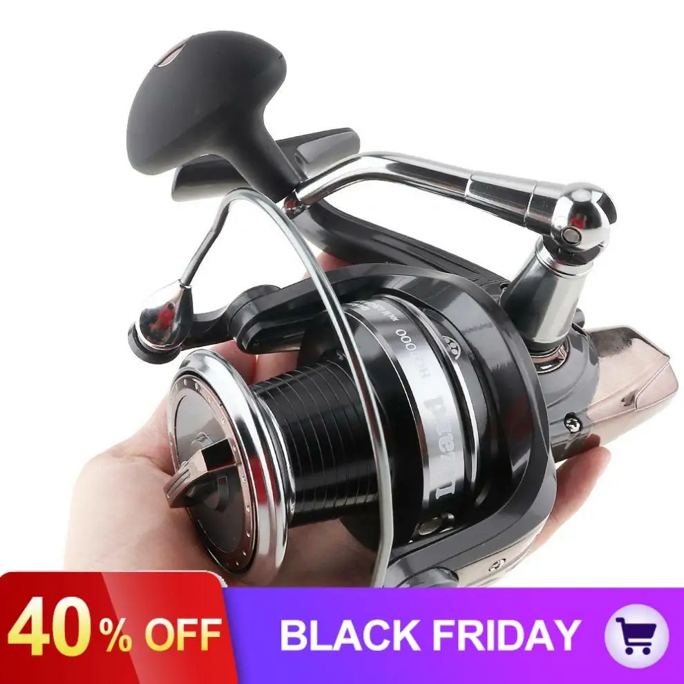 Left/Right Interchangeable 9000Series 13+1Ball Bearings 5:1:1 Spinning Fishing Reel Metal Spool 25KG Max Drag