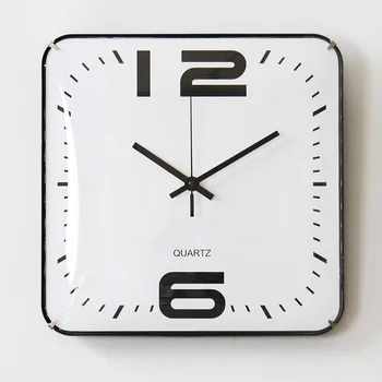 

Square Hanging Clock Arched Glass Convex Glass Clock Living Room Bedroom New Style Big Digital Creative Personality Design Clock