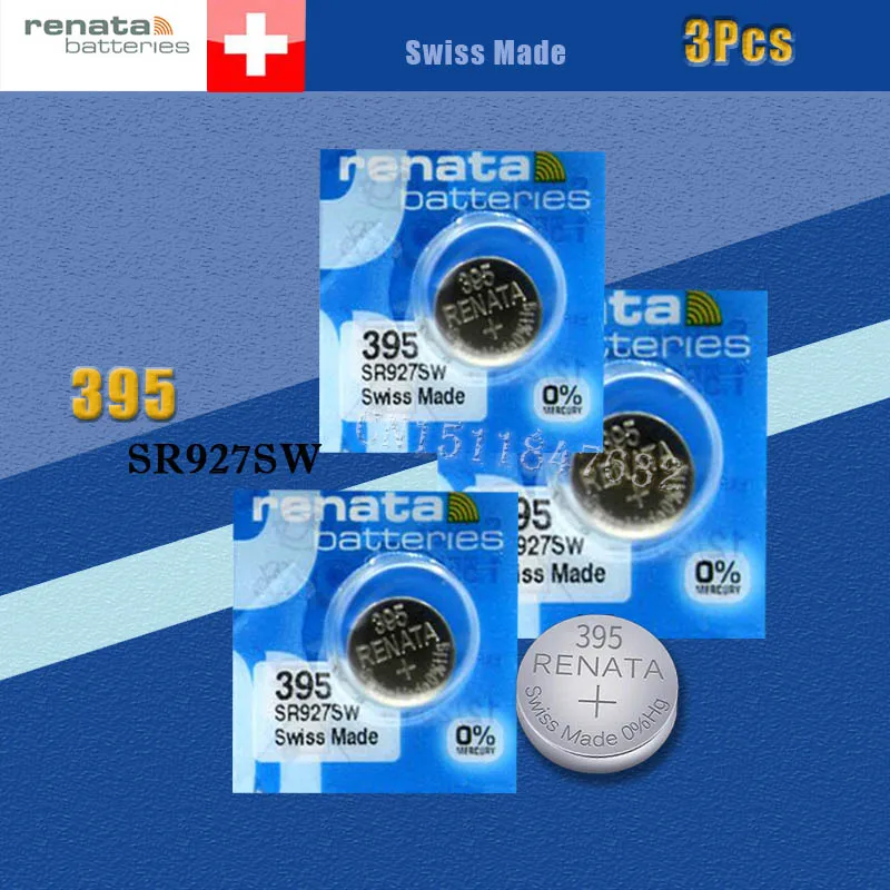 395 Аккумулятор для часов с оксидом серебра 3 xrenata SR927SW 927 1 55 в 100% оригинальный бренд
