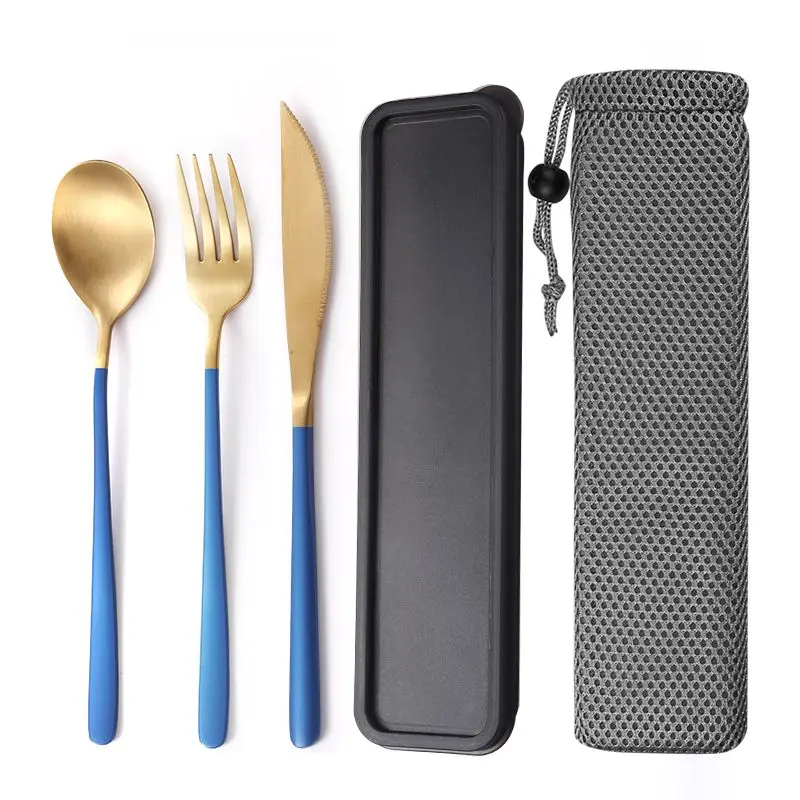 

Camping Tableware Set Cutlery Stainless Steel 304 Utensils Kitchen Dinnerware include Knife Fork TeaSpoons