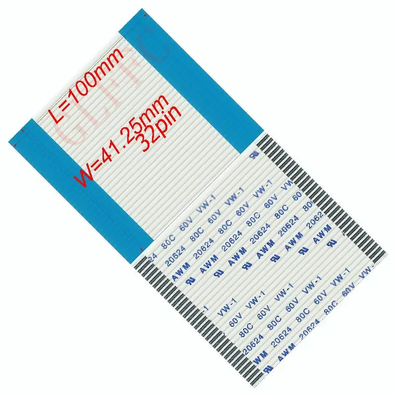 1 25 шаг 24 ~ 32pin 800 5500 мм A-Тип Гибкий плоский кабель FFC awm 20624 ROHS для TTL LCD DVD Компьютера |