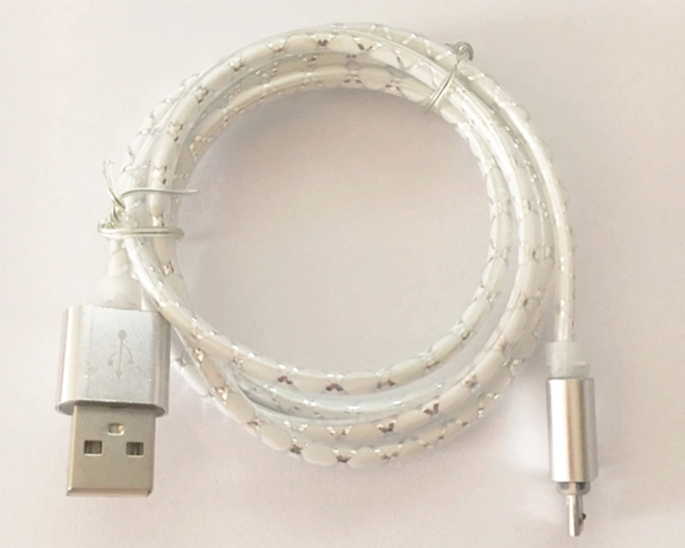 마이크로 USB 충전 데이터 동기화 케이블, 가시 LED 조명, 안드로이드 폰 범용 휴대폰용, 5 핀, 로트당 100 개