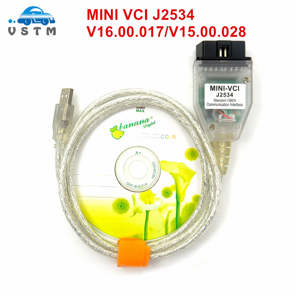 Диагностический кабель V15.00028 V16.00.017 MINI VCI J2534 для автомобилей Toyota OBD автоматический