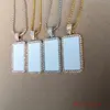 sublimation blank rectangle photo necklaces pendants Valentines Day gift hot tranfer printing consumable  10pcs/lot 1
