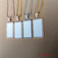 sublimation blank rectangle photo necklaces pendants Valentines Day gift hot tranfer printing consumable  10pcs/lot 1