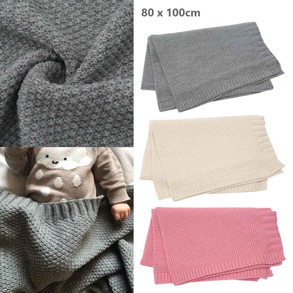 Blankets Newborn Knitted Cotton Infant Baby Stroller Blanket Muslin Swaddle Wrap Feeding Burp Cloth Towel Scarf Kids Stuff | Мать и