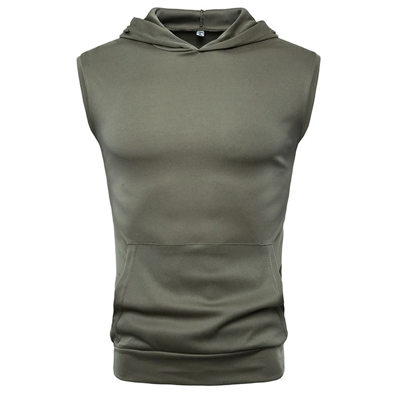 hooded vest mens gym