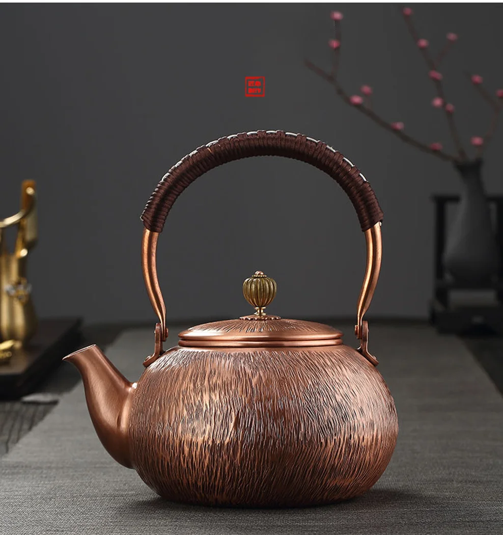 Red Copper Kettle Large Capacity Pure Copper Boiling Water Kettle