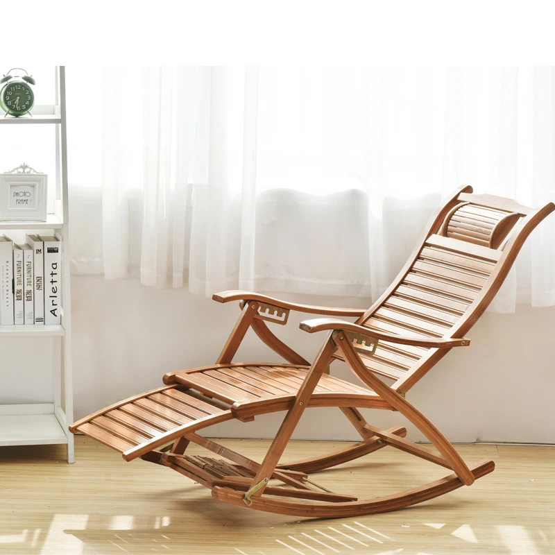 

Multi-functional Easy-to-sleep Chair Old Chair for Adult Lunch Break Bed of Bamboo Reclining Chair Folding Chai