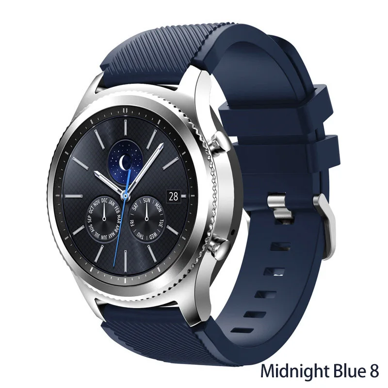 Midnight Blue 8 20 22 мм ремешок для часов Galaxy watch 46 мм 42 мм active 2 samsung gear S3 Frontier ремешок huawei watch GT ремешок Amazfit bip 47 44 40 - Цвет ремешка: Midnight Blue 8