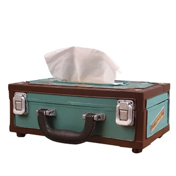 

Retro Suitcase Shape Tissue Box Napkin Storage Box Container Tissue Holder Tissue Box Home Bar Office