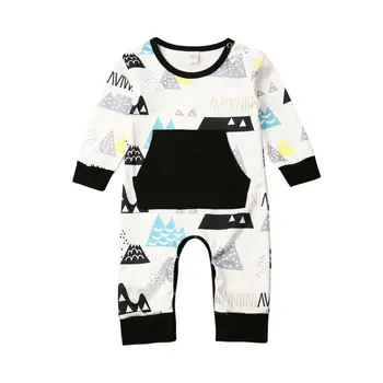 

Pudcoco US Stock Fashion Newborn Infant Baby Boy Long Sleeve Romper Outfit Clothes Irregular Figure Jumpsuit Playsuit