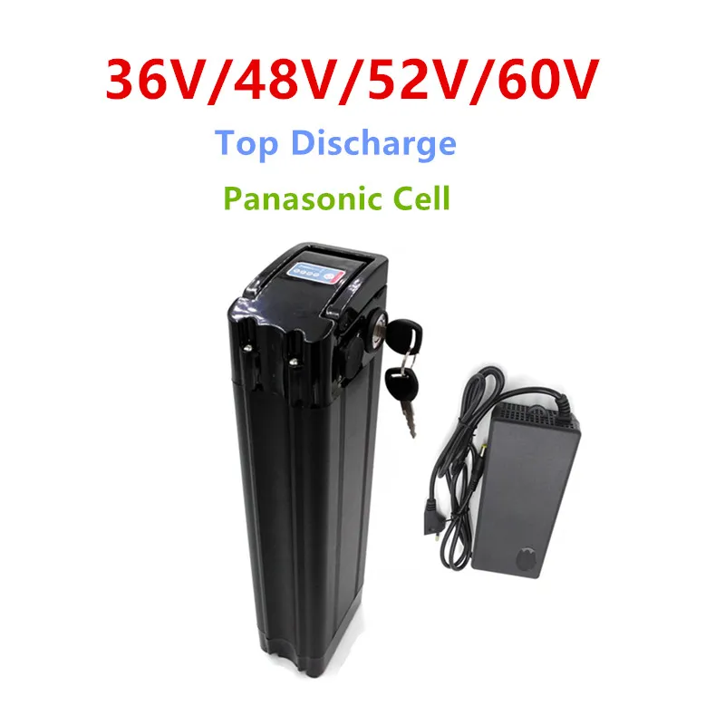 36V 48v 60v 10ah 13.6ah 17ah 20ah 21ah for Panasonic cell Top discharge Silver Fish Electric bike Battery Pack with charger | Спорт и