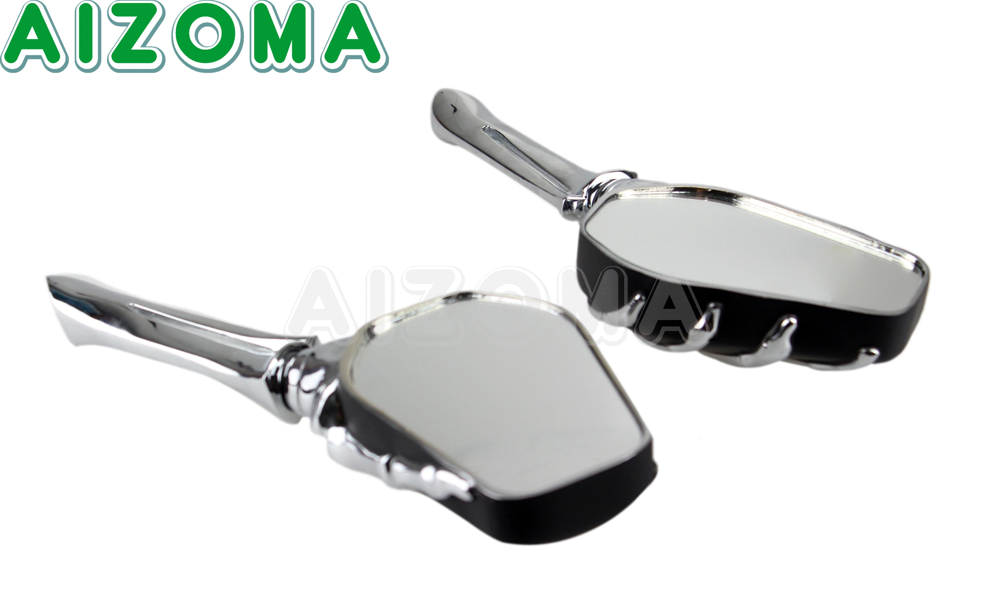 Motorcycle Skull Hand Claw Mirrors For Harley Davidson Dyna Fat Bob Low Rider 