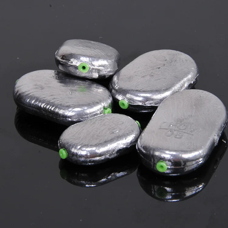Flat Fishing Lead Sinker Plastic Core Water Drop Shaped Lead Fishing