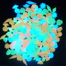 50 шт./компл. бассейн пейзаж смолы садок для рыбы декоративные Светящиеся Открытый аквариум красочные раковины сад в форме ракушек светящиеся камни