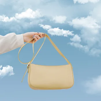 

2020 Fashion high quality Ladies Baguette Bag leather one shoulder bag