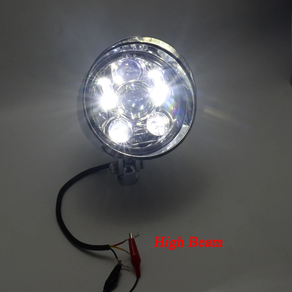 6 led " Большая Пуля фара Tri Bar для Harley Sportster Dyna Softail Bobber Chopper Мотоцикл черный хром