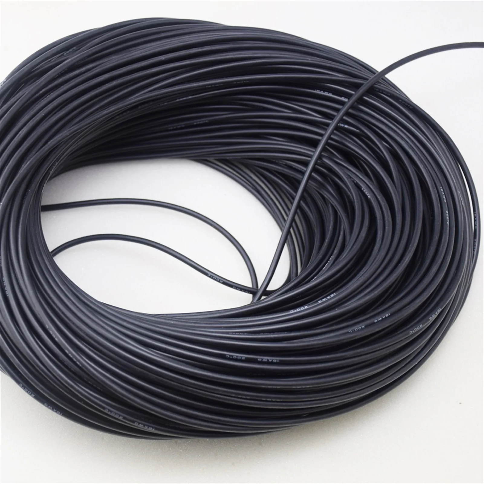 

18 AWG 50m Gauge Silicone Wire, Flexible Stranded Copper Cable For RC Black