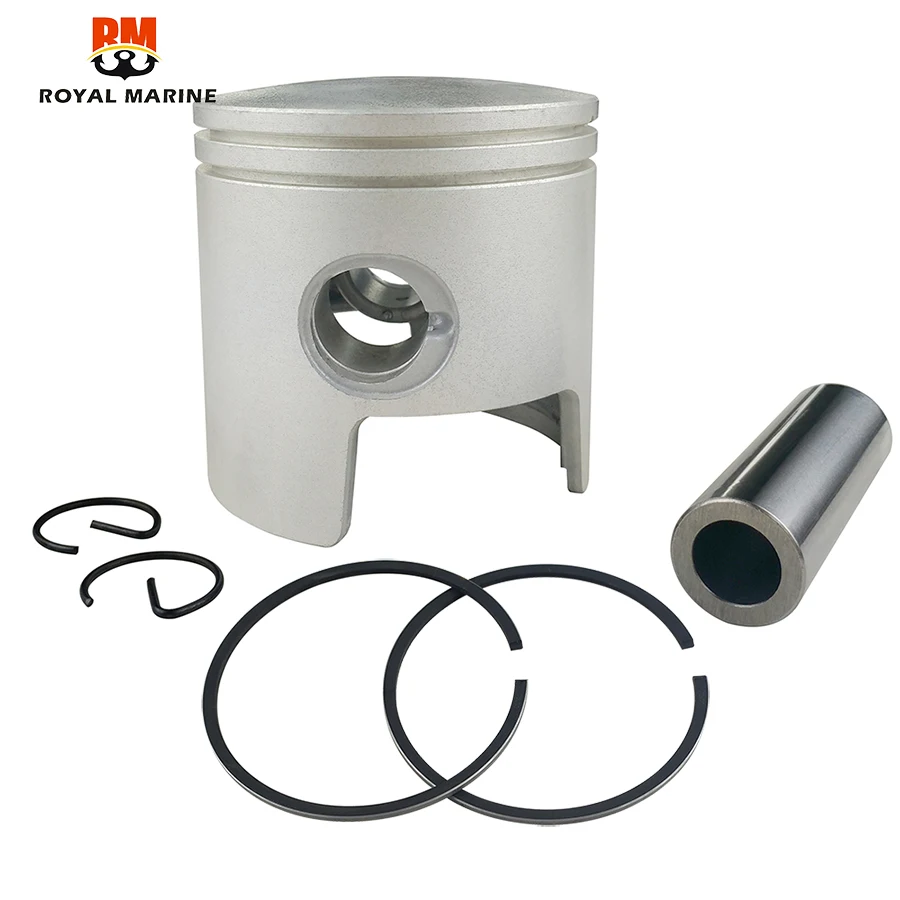 Piston and Piston Ring Set (Std)  For Yamaha 2 stroke Outboard Motor 40HP 40G  78mm with Clip and Pin 6F6-11631-00 6F5-11610-00