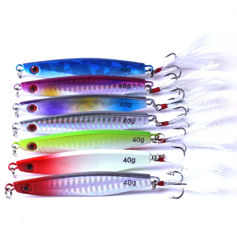 

1pc Laser Metal Jig 8cm 40g Jigging Lead Fish Fishing Lure Metal Lures Fishing Jig Supplies for Pike Pesca Fishing Accessories