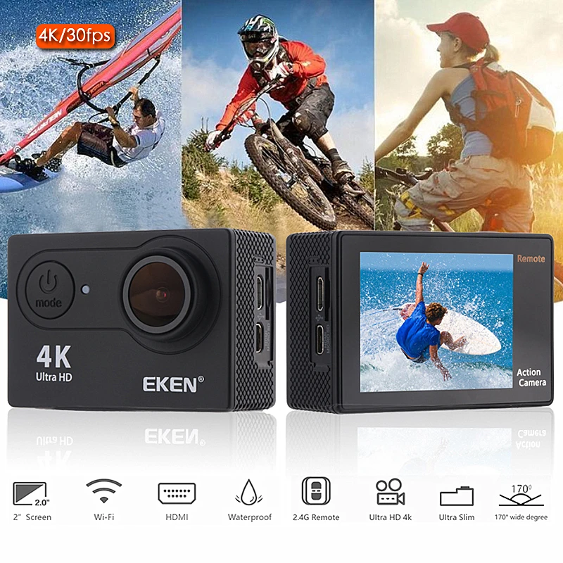 Камера для спортивной съемки EKEN H9R/H9 видеокамера шлема Ultra HD 4К 30 кадр/сек Wi Fi экран