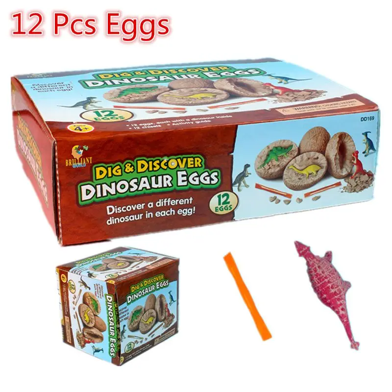 Dig it up динозавр Eggs12 Динозавр яйцо динозавра игрушки стволовых обучения детей деятельности подарок вечерние сувениры для детей 12 загадочных раскопок яйца