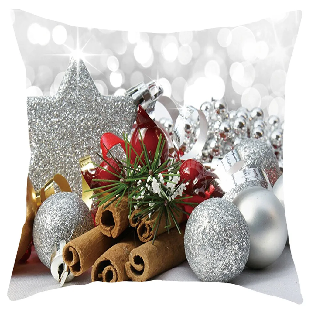 Merry Christmas короткая плюшевая наволочка, набор диванных подушечек, украшение для дома 18x18 дюймов, диванная декоративная наволочка