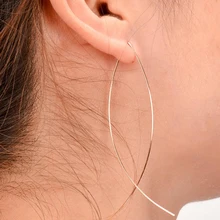 Jisensp joyería India Punk alambre peces pendientes para mujeres minimalista joyería fina largo pendientes de aro de oreja mujer Regalos de fiesta(China)