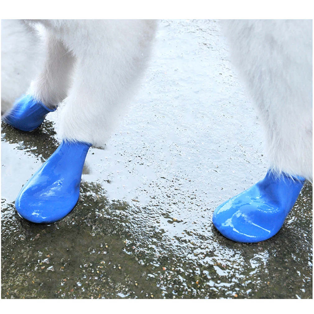 4 шт. водонепроницаемые резиновые сапожки для щенка, Обувь для собак, нескользящая обувь для маленьких щенков
