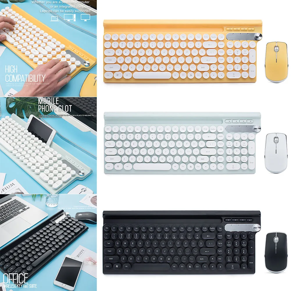 Перезаряжаемая Беспроводная клавиатура мышь комбинированная с приемником для офиса дома игр JLRJ88